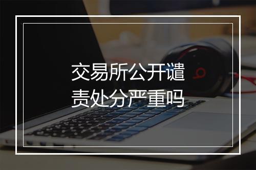交易所公开谴责处分严重吗