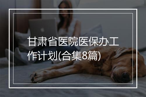 甘肃省医院医保办工作计划(合集8篇)