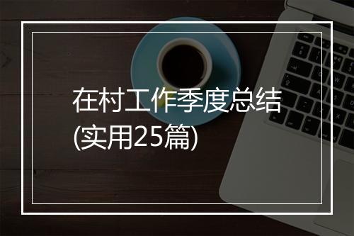 在村工作季度总结(实用25篇)