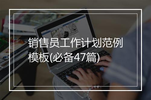 销售员工作计划范例模板(必备47篇)