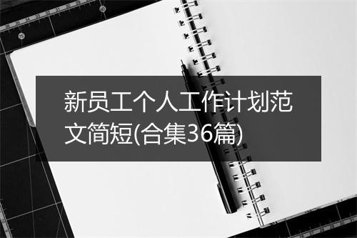 新员工个人工作计划范文简短(合集36篇)