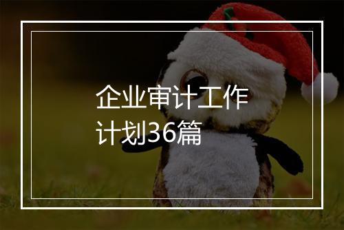 企业审计工作计划36篇