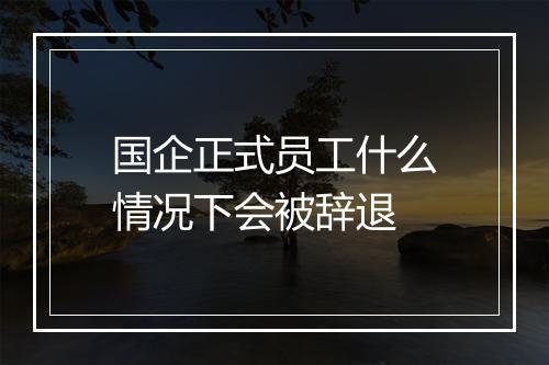 国企正式员工什么情况下会被辞退