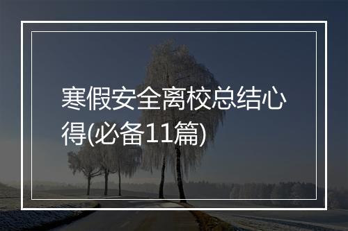 寒假安全离校总结心得(必备11篇)
