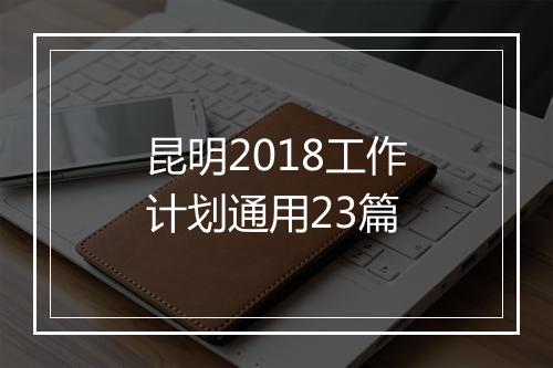昆明2018工作计划通用23篇