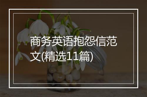 商务英语抱怨信范文(精选11篇)