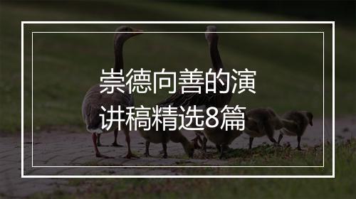 崇德向善的演讲稿精选8篇