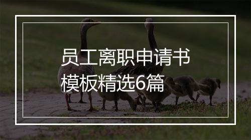 员工离职申请书模板精选6篇