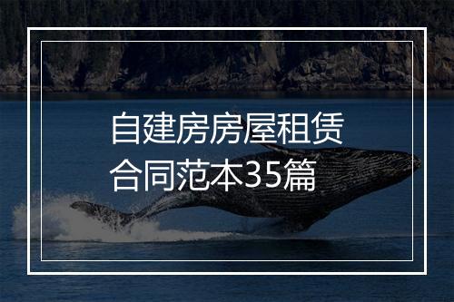 自建房房屋租赁合同范本35篇