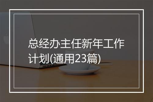 总经办主任新年工作计划(通用23篇)