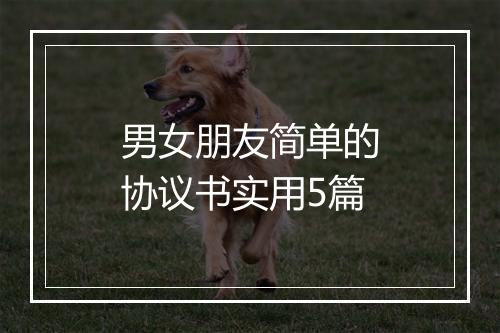 男女朋友简单的协议书实用5篇