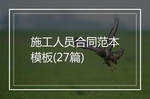 施工人员合同范本模板(27篇)