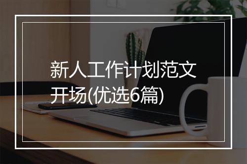 新人工作计划范文开场(优选6篇)