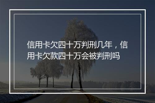 信用卡欠四十万判刑几年，信用卡欠款四十万会被判刑吗