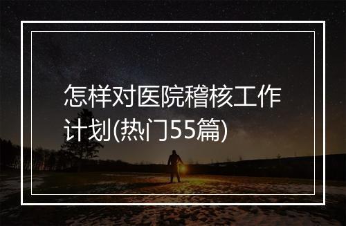 怎样对医院稽核工作计划(热门55篇)