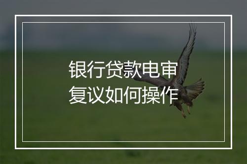 银行贷款电审复议如何操作