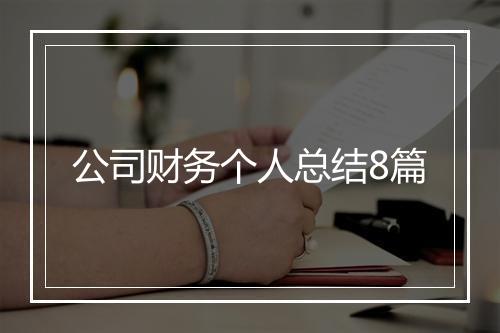 公司财务个人总结8篇
