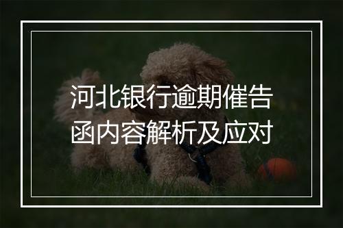 河北银行逾期催告函内容解析及应对