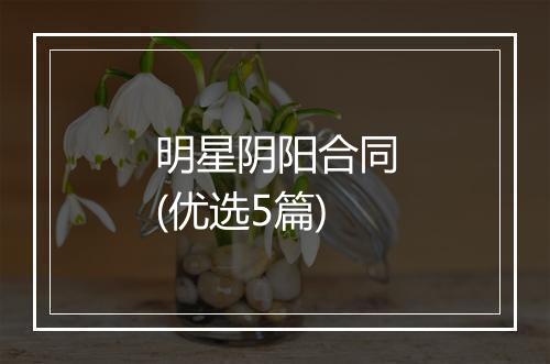 明星阴阳合同(优选5篇)
