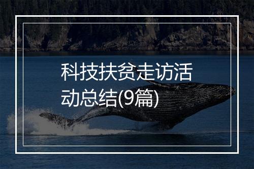 科技扶贫走访活动总结(9篇)