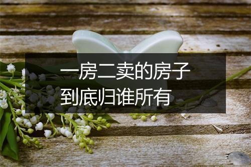 一房二卖的房子到底归谁所有