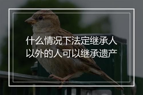 什么情况下法定继承人以外的人可以继承遗产