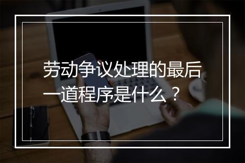 劳动争议处理的最后一道程序是什么？