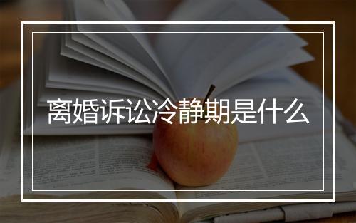 离婚诉讼冷静期是什么