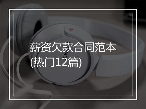 薪资欠款合同范本(热门12篇)
