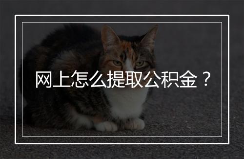 网上怎么提取公积金？