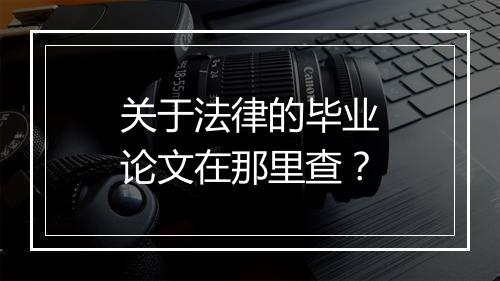 关于法律的毕业论文在那里查？