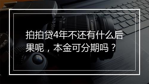 拍拍贷4年不还有什么后果呢，本金可分期吗？
