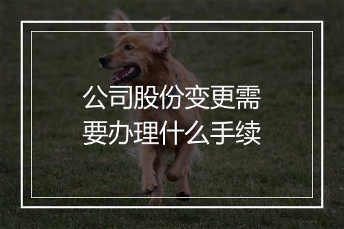 公司股份变更需要办理什么手续