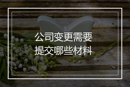 公司变更需要 提交哪些材料