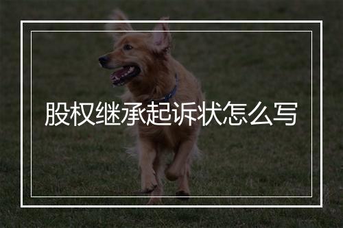 股权继承起诉状怎么写