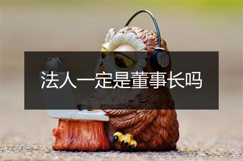 法人一定是董事长吗