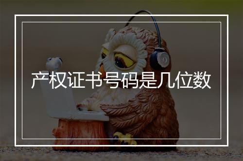 产权证书号码是几位数
