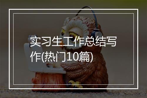 实习生工作总结写作(热门10篇)
