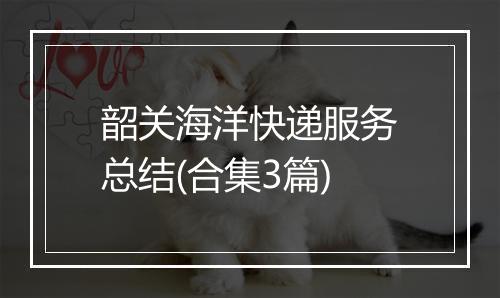 韶关海洋快递服务总结(合集3篇)
