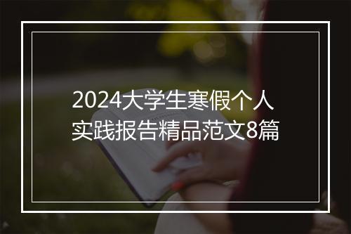 2024大学生寒假个人实践报告精品范文8篇