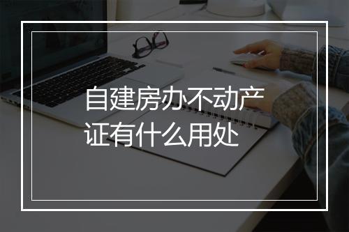 自建房办不动产证有什么用处