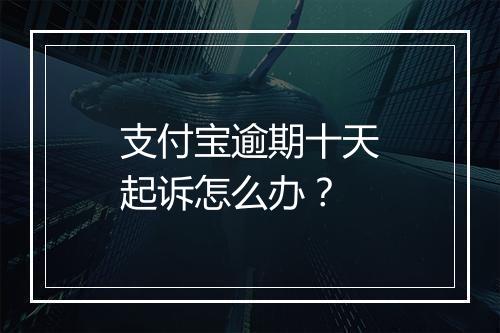支付宝逾期十天起诉怎么办？