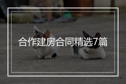 合作建房合同精选7篇