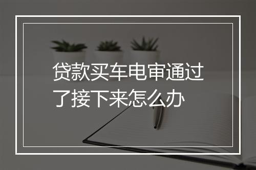 贷款买车电审通过了接下来怎么办
