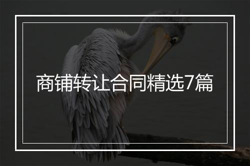 商铺转让合同精选7篇