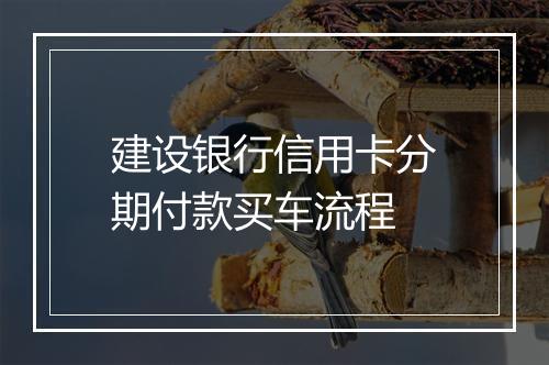 建设银行信用卡分期付款买车流程