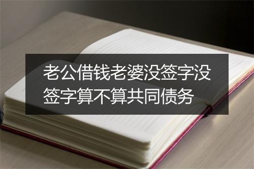 老公借钱老婆没签字没签字算不算共同债务