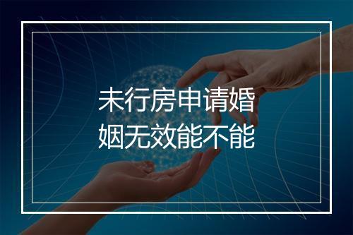 未行房申请婚姻无效能不能