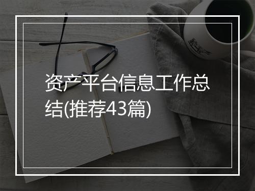 资产平台信息工作总结(推荐43篇)