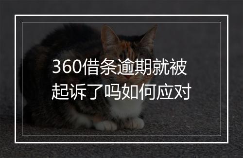 360借条逾期就被起诉了吗如何应对